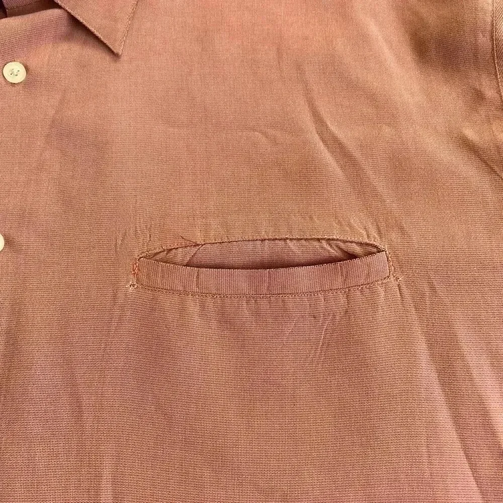 Weatherproof Men's Red Orange Soft Lightweight Short Sleeve Button Down Shirt XL